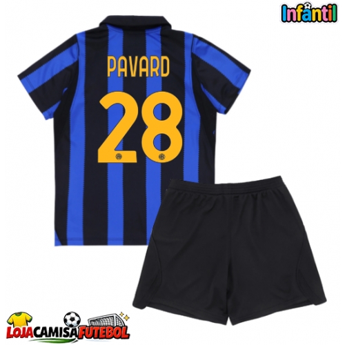 Camisa de Futebol Inter Milan Benjamin Pavard #28 Equipamento Principal Infantil 2026-27 Manga Curta (+ Calças curtas)